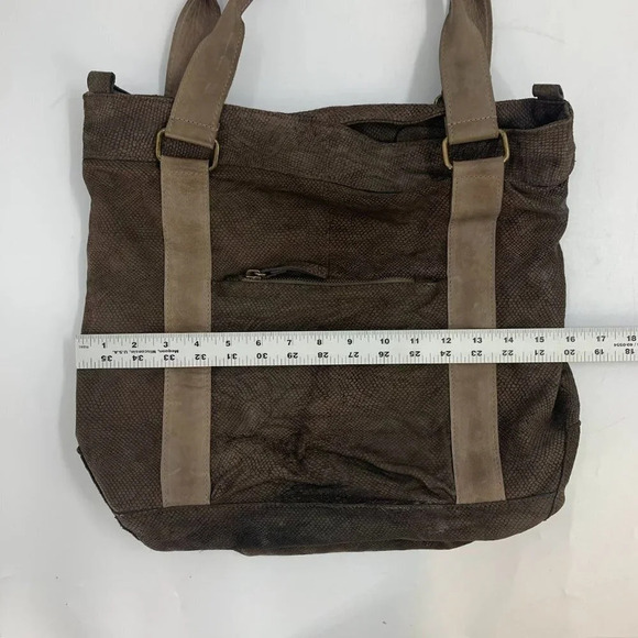 Corsia Women's Snakeskin Style Scale Pattern‎ Leather Deep Tote Bag - Picture 12 of 14